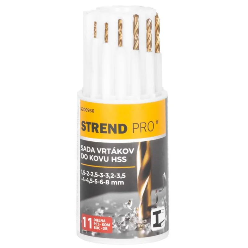 Sada vrtákov do kovu Strend Pro – 11 ks, oceľ HSS