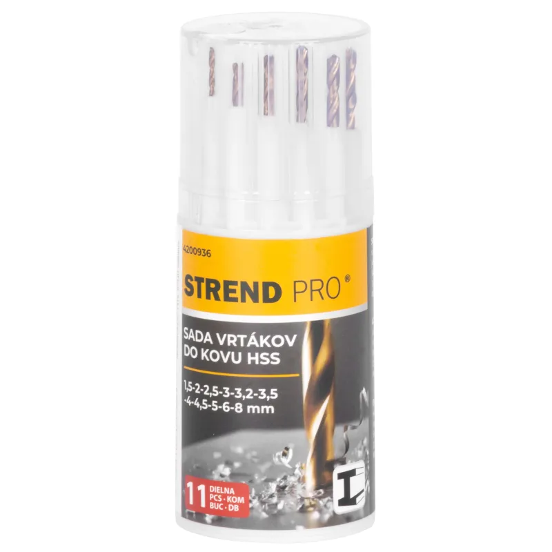 Sada vrtákov do kovu Strend Pro – 11 ks, oceľ HSS