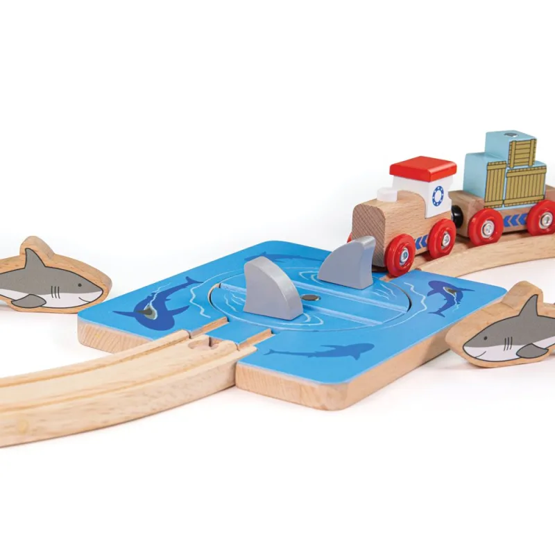 Bigjigs Rail Drevené koľaje Vír so žralokmi