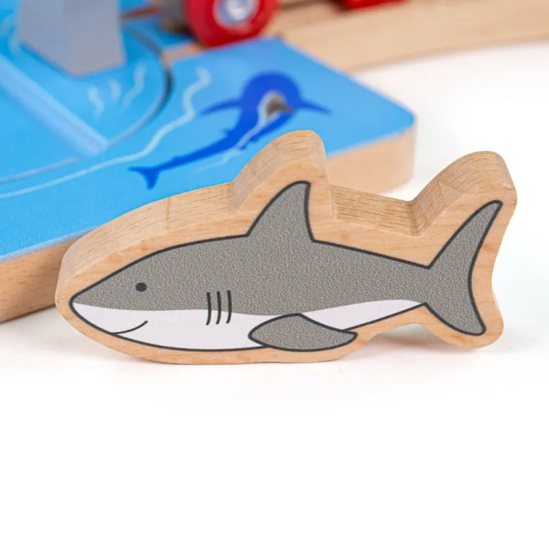 Bigjigs Rail Drevené koľaje Vír so žralokmi