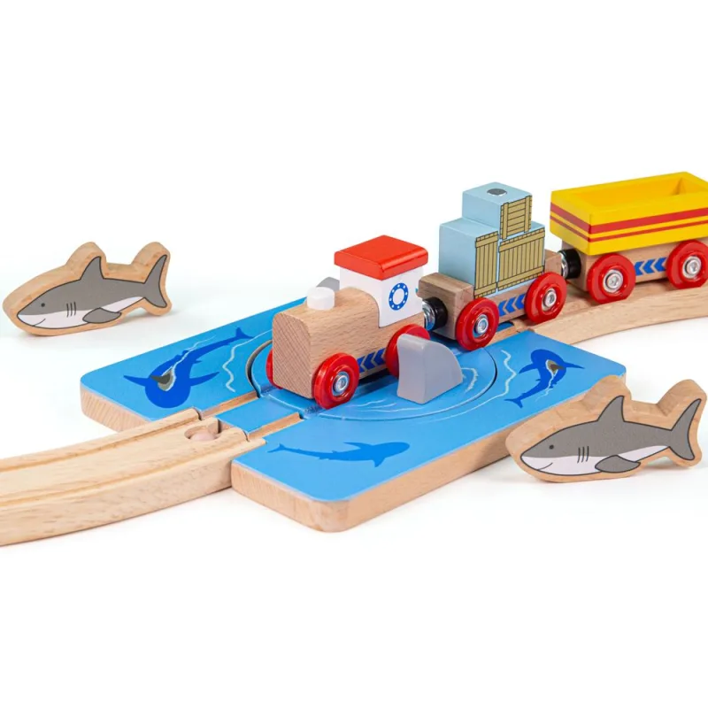 Bigjigs Rail Drevené koľaje Vír so žralokmi
