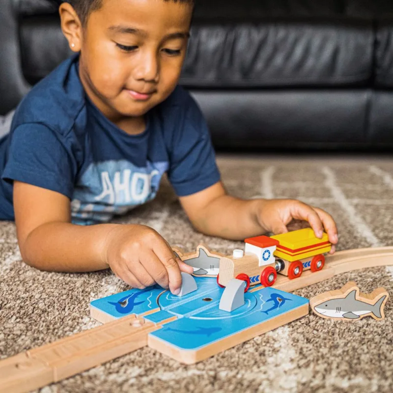 Bigjigs Rail Drevené koľaje Vír so žralokmi
