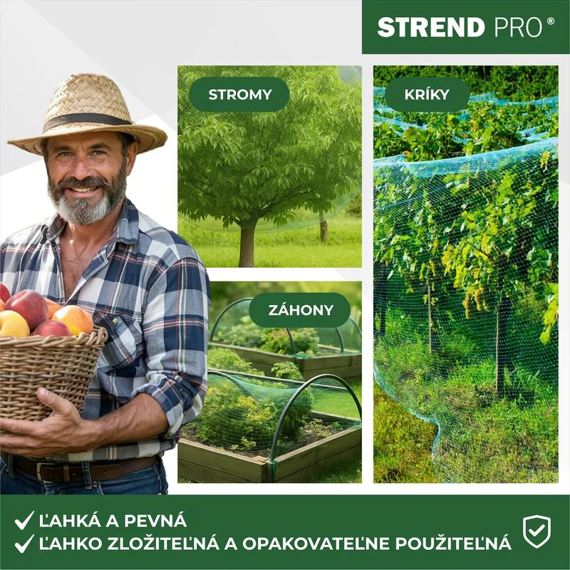 Sieť proti vtákom Strend Pro 4×10 m, oko 18 mm, PE
