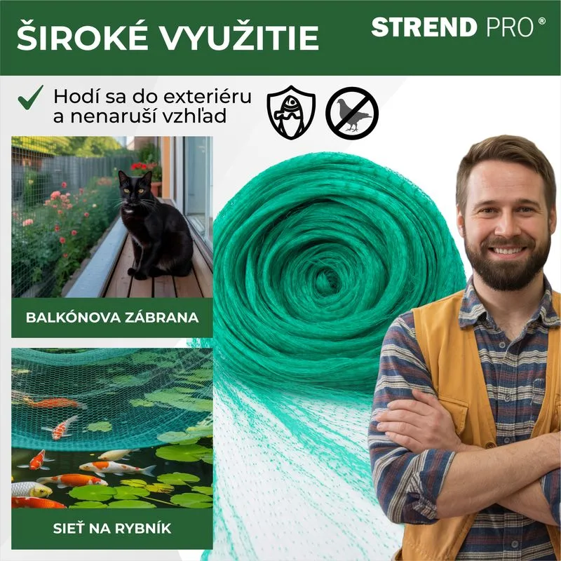 Sieť proti vtákom Strend Pro 4×10 m, oko 18 mm, PE