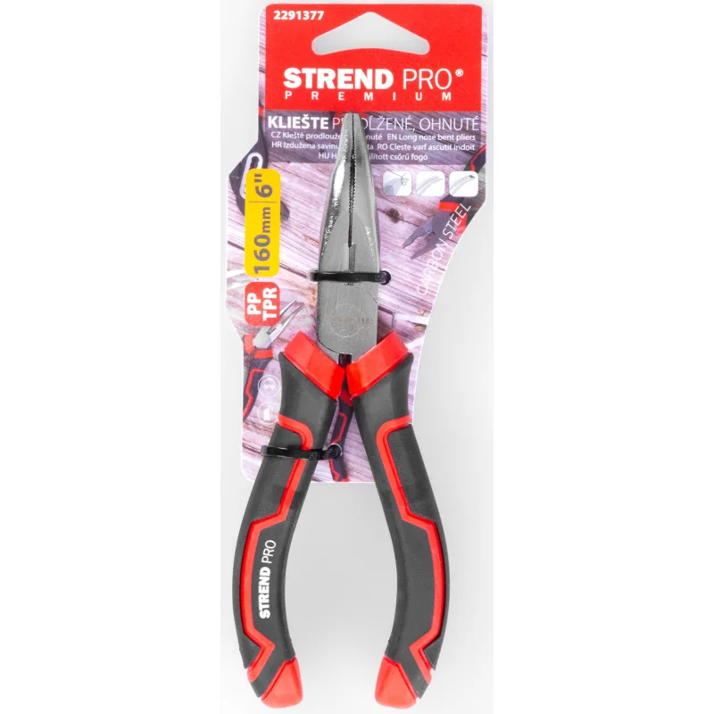 Kliešte Strend Pro Premium ComfortGrip DL413, 160 mm, so zahnutým nosom