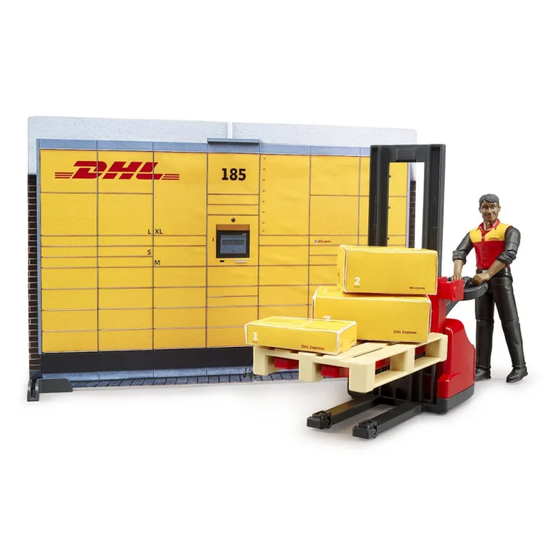Bruder 62251 BWORLD Zásielkovňa DHL s príslušenstvom