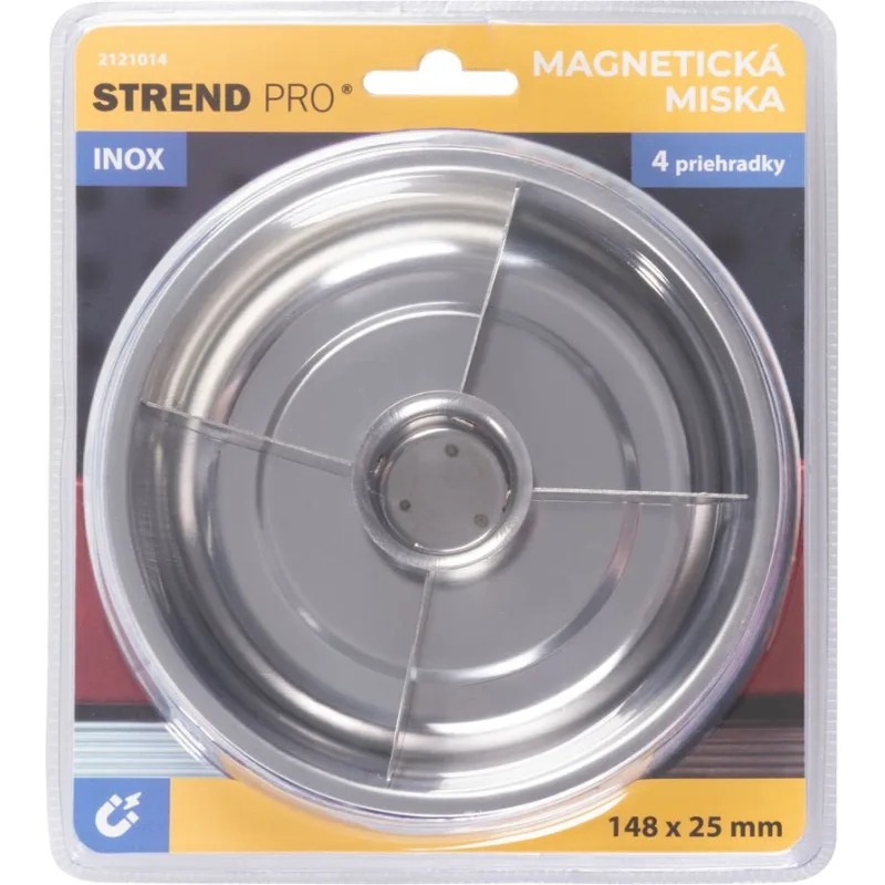 Miska Strend Pro magnetická, nerezová, 4 priehradky, 148×25 mm