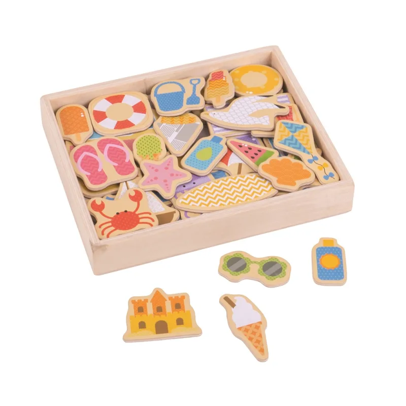 Bigjigs Toys Magnetky Prázdniny pri mori 35 ks