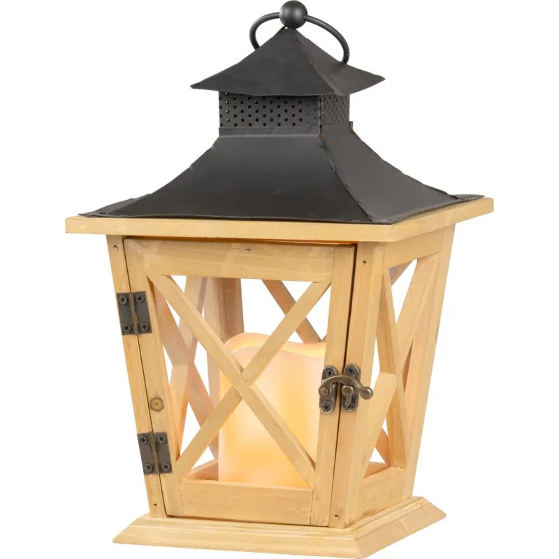 Lampáš MagicHome LW8680, 36 cm, LED, drevený, vintage štýl