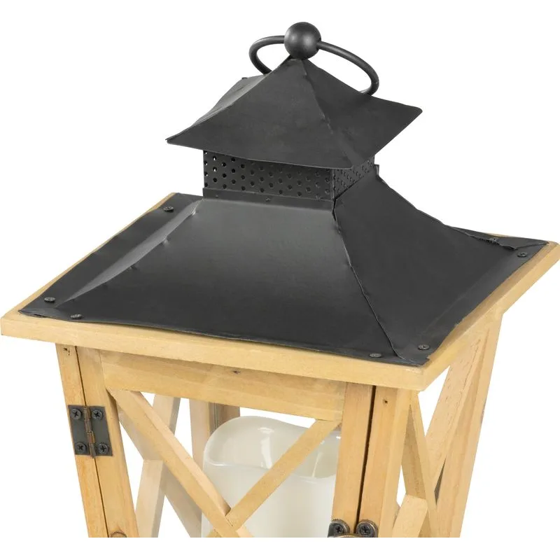 Lampáš MagicHome LW8680, 36 cm, LED, drevený, vintage štýl