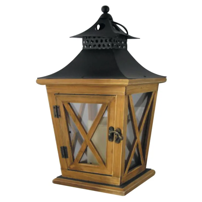 Lampáš MagicHome LW8680, 36 cm, LED, drevený, vintage štýl