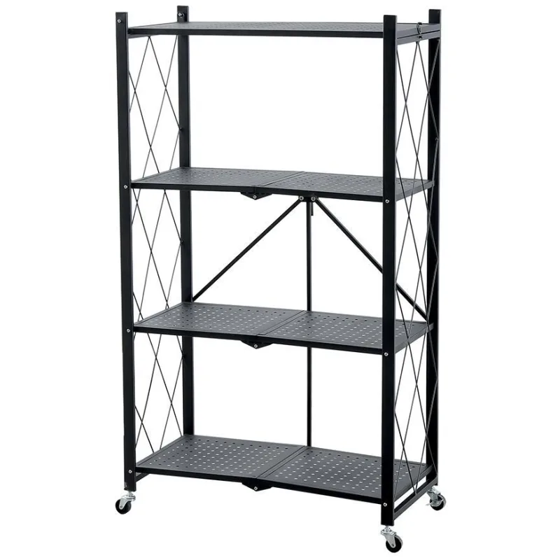 Regál Racks RAW4T – kovový, 4 police, 127x72x34 cm, 50 kg/polica, na kolieskach