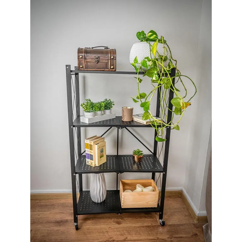 Regál Racks RAW4T – kovový, 4 police, 127x72x34 cm, 50 kg/polica, na kolieskach