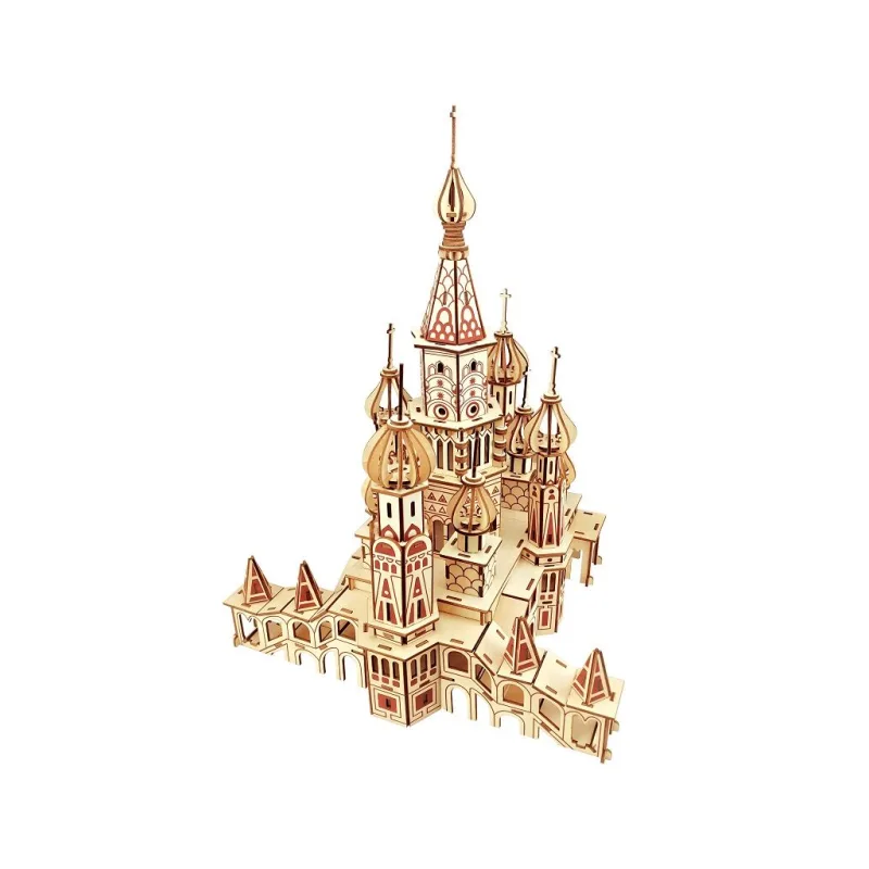 Woodcraft Drevené 3D puzzle Chrám Vasila Blaženého prírodný