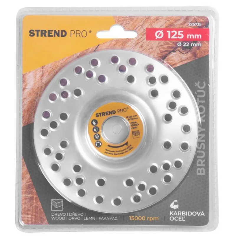 Brúsny kotúč na drevo Strend Pro 125 mm, s otvormi