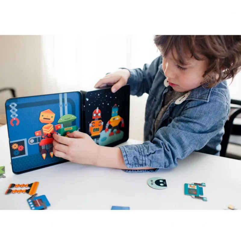 Petitcollage Magnetická knižka Roboti