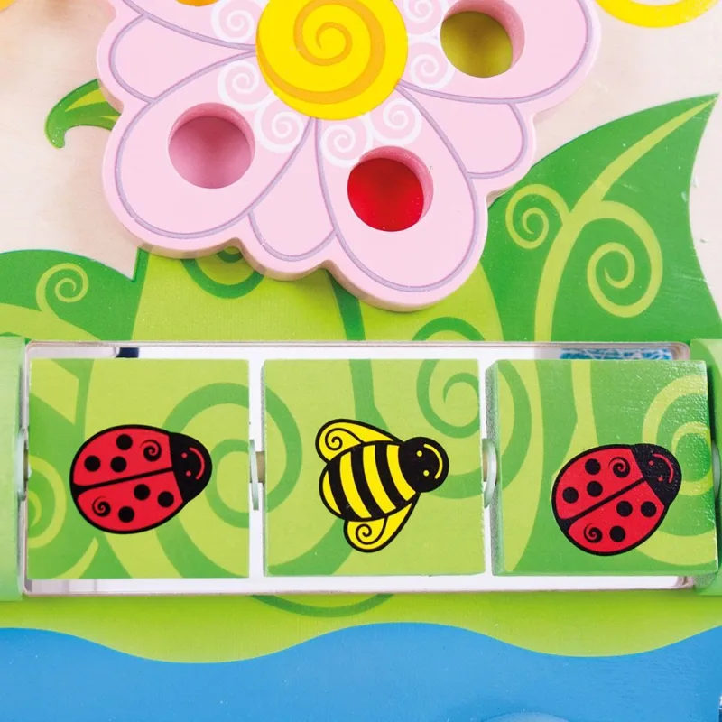 Bigjigs Toys Drevená aktívna doska Kvety
