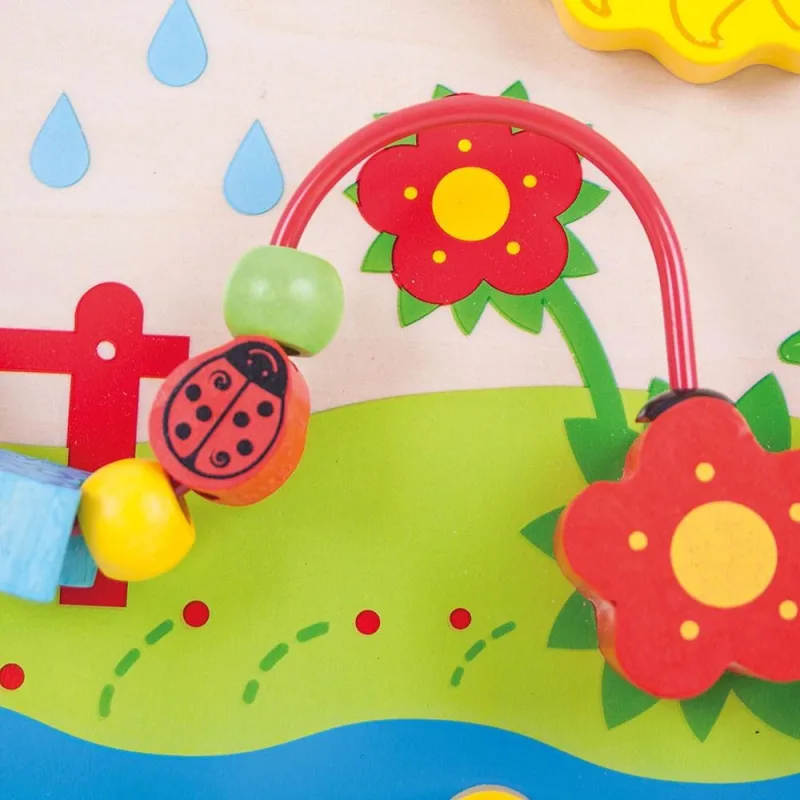 Bigjigs Toys Drevená aktívna doska Kvety