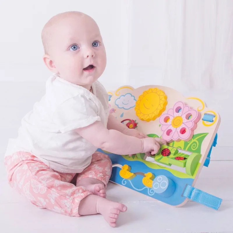 Bigjigs Toys Drevená aktívna doska Kvety