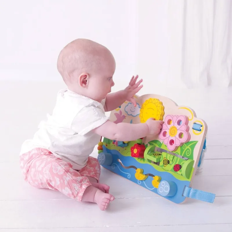 Bigjigs Toys Drevená aktívna doska Kvety