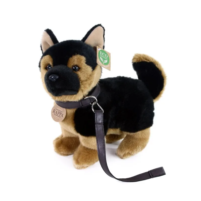 Plyšový pes nemecký ovčiak s vodítkom 23 cm ECO-FRIENDLY