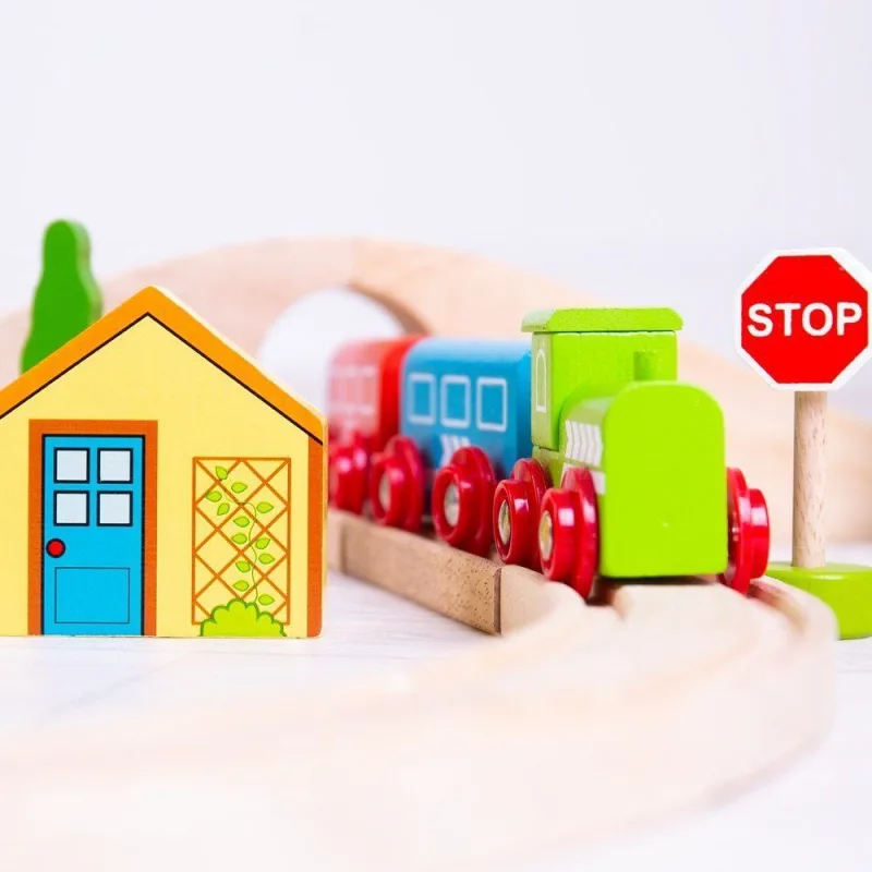 Bigjigs Rail Drevená vláčikodráha Osmička 40 ks