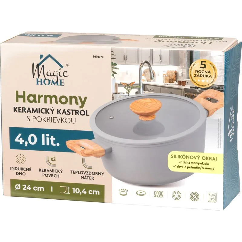Kastról MagicHome Harmony 4,0 l, so sklenenou pokrievkou, 24 cm
