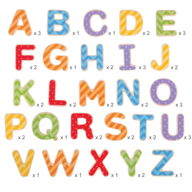 Bigjigs Toys Drevené magnetky Abeceda - veľké písmená 49 ks