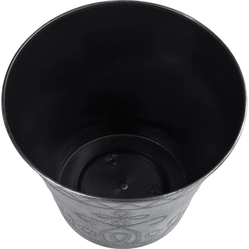 Strieborný kvetináč Strend Pro Flower, 24,5x19,3 cm, metalický efekt