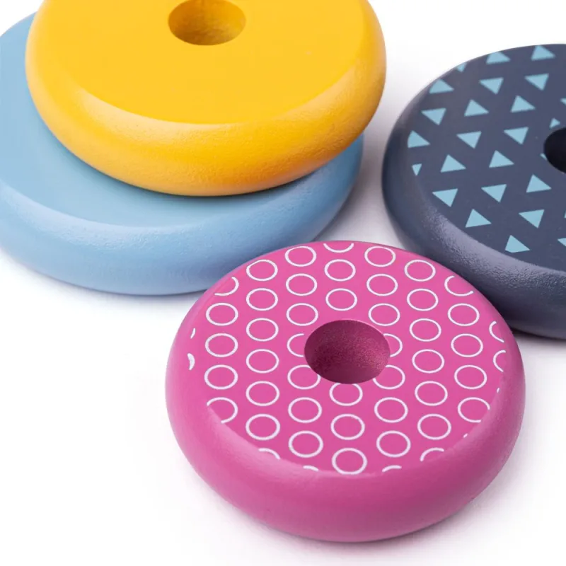 Bigjigs Toys Drevená nasadzovacia veža Zajko
