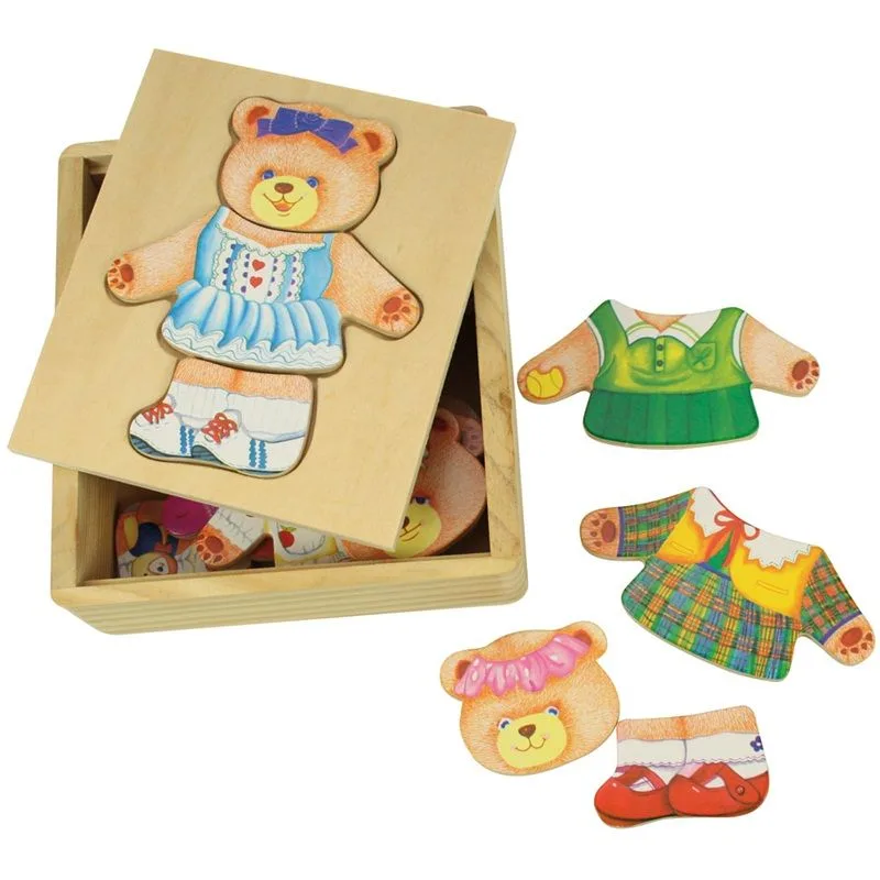Bigjigs Toys Drevené obliekacie puzzle - Pani Medvedica