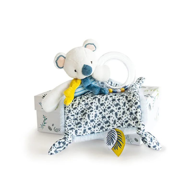 Doudou Darčeková sada - Koala Yoca s hrkálkou 22 cm