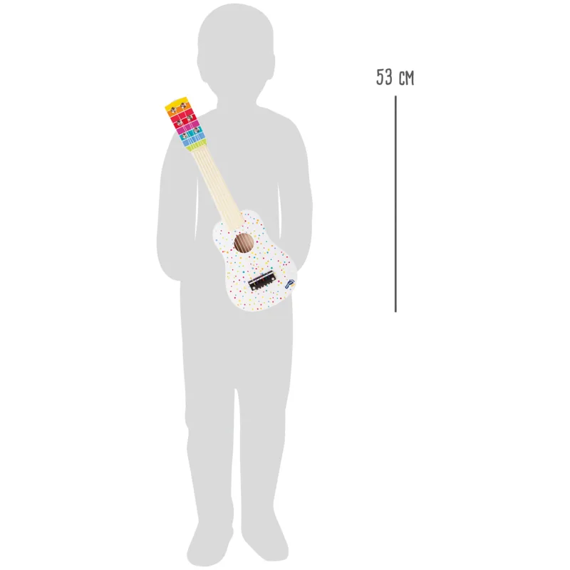 Drevená gitara s bodkami