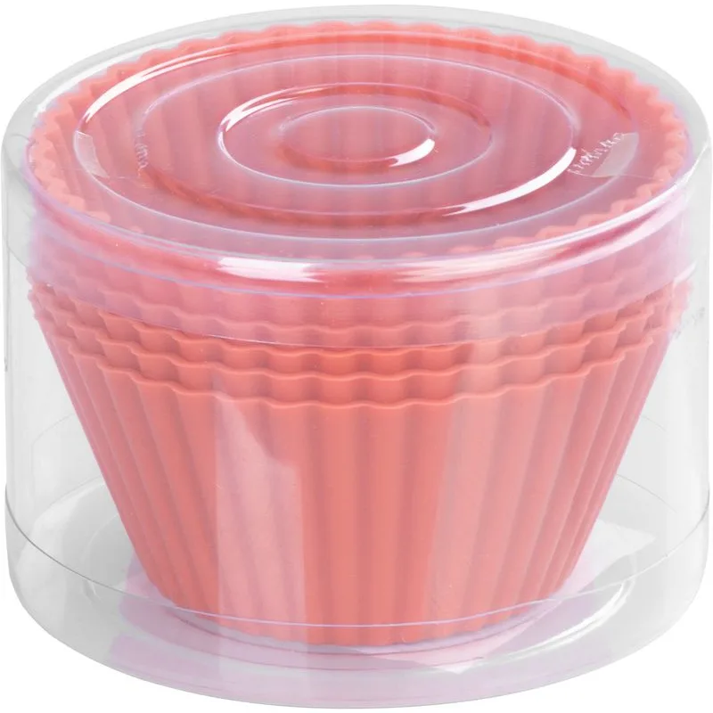 Silikónové formy na cupcake MagicHome – červené, set 6 ks