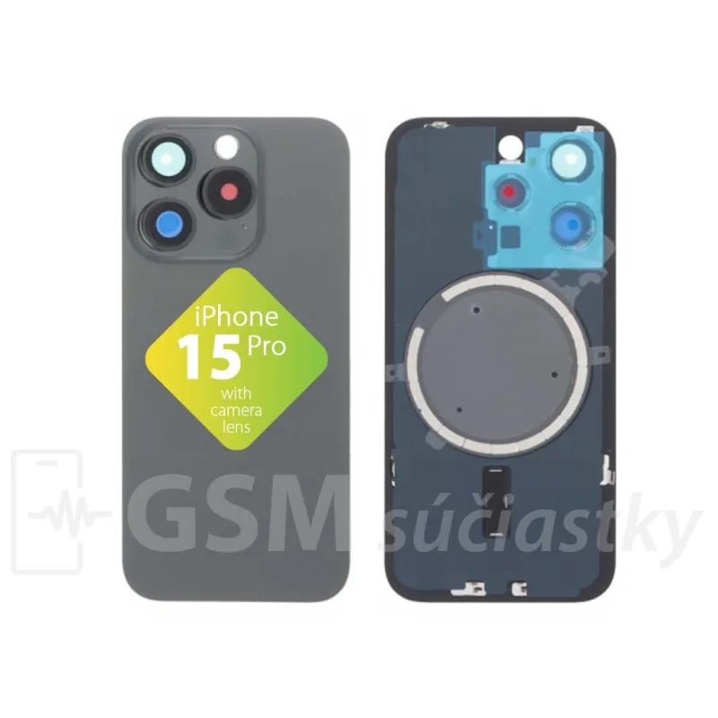 iPhone 15 Pro - Zadné sklo housingu Black Titanium