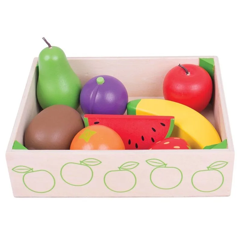 Bigjigs Toys Drevená prepravka s ovocím