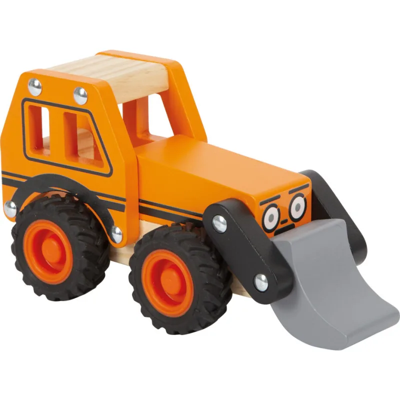 Drevený bager oranžový