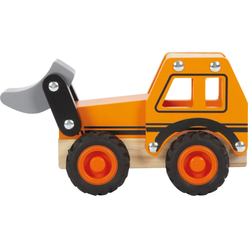 Drevený bager oranžový