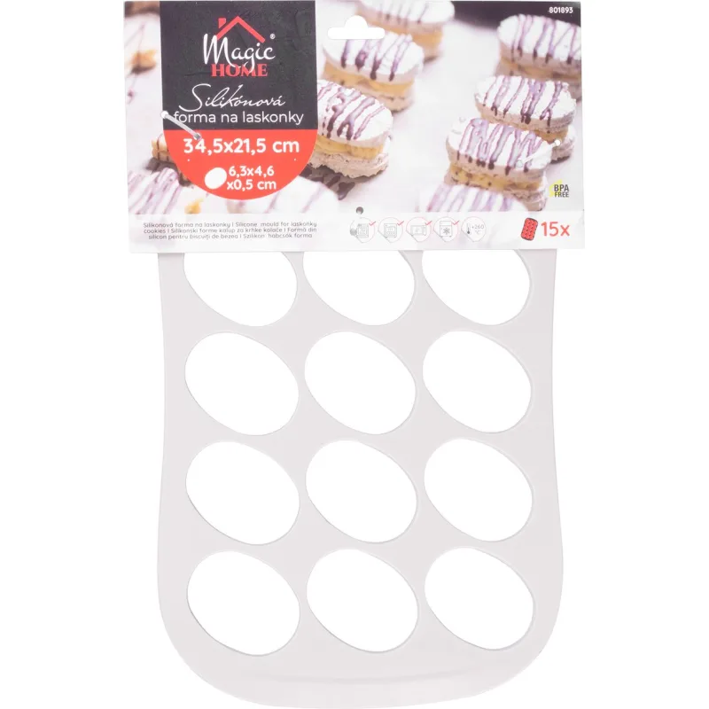 Silikónová forma na pečenie MagicHome – 15 laskoniek, 34,5x21,5 cm