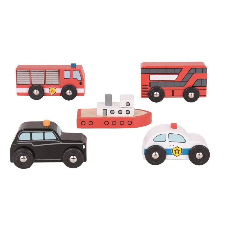 Bigjigs Rail Drevené vláčiky - Mestské autá