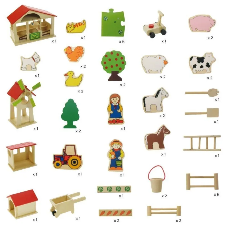 Bigjigs Toys Veľká drevená farma