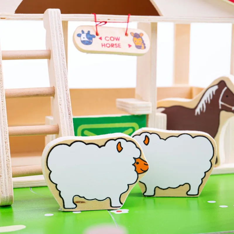 Bigjigs Toys Veľká drevená farma