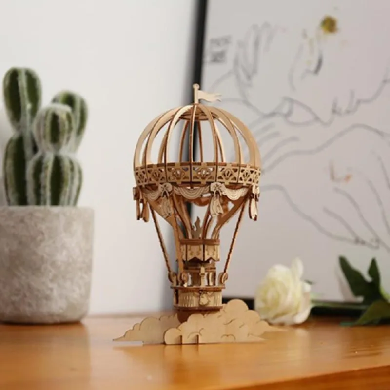 RoboTime Drevené 3D puzzle Teplovzdušný balón 140 ks