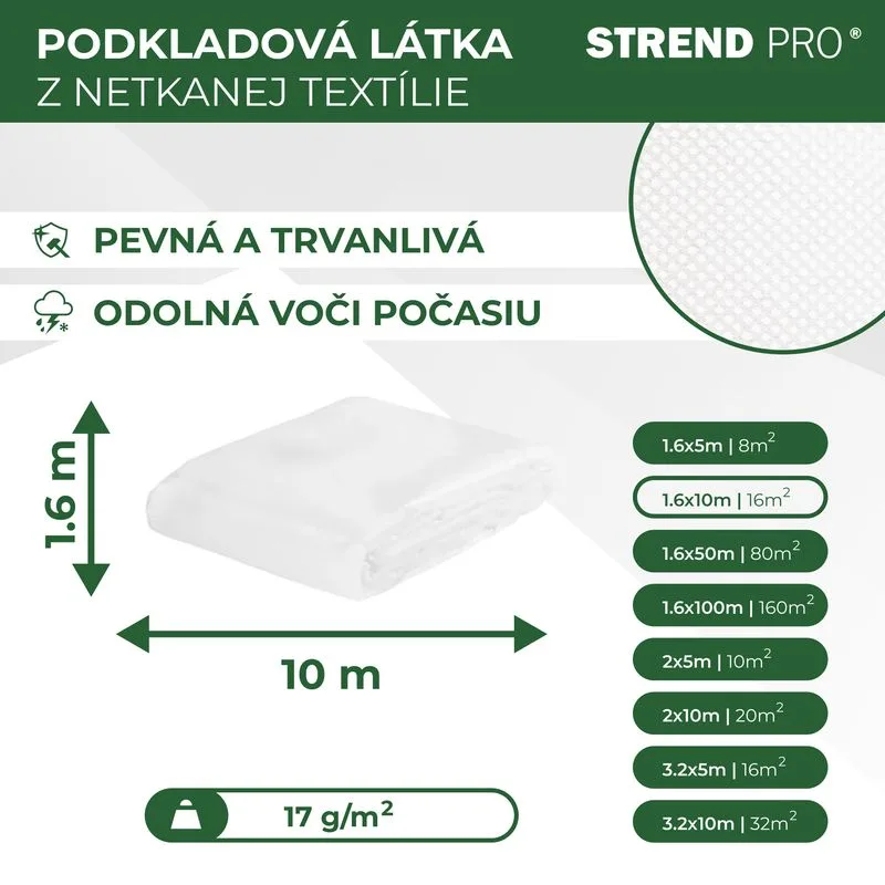 Netkaná textília Garden B1106, 1,6x10 m, biela