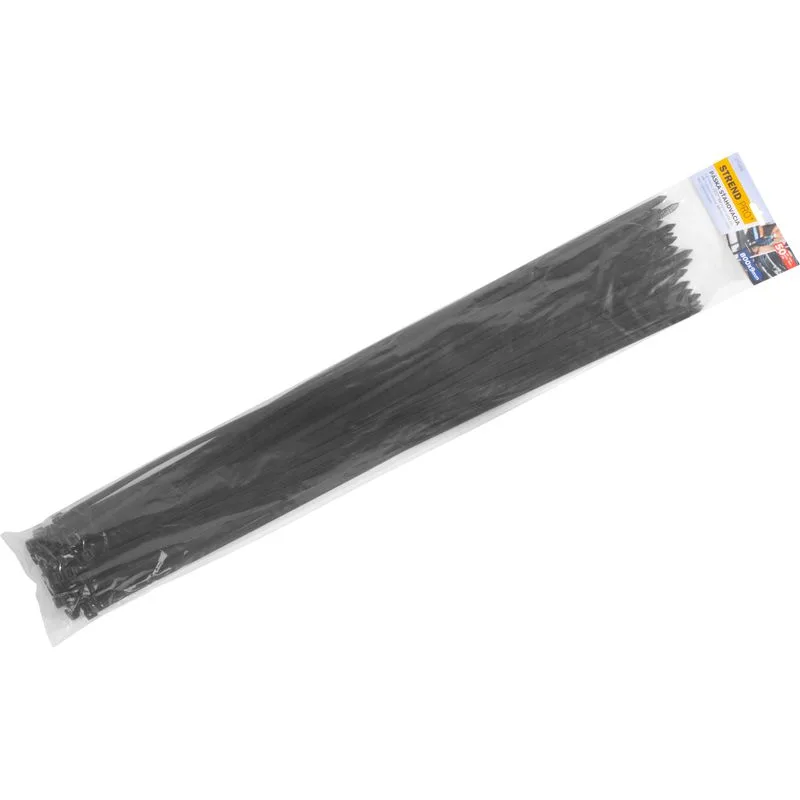 Sťahovacia páska 800x9 mm, 50 ks, čierna, nylon