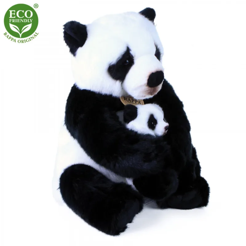 Plyšová panda s mláďaťom 27 cm ECO-FRIENDLY