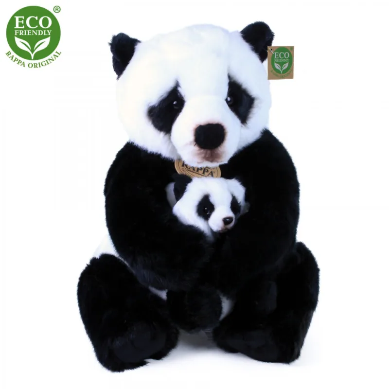 Plyšová panda s mláďaťom 27 cm ECO-FRIENDLY