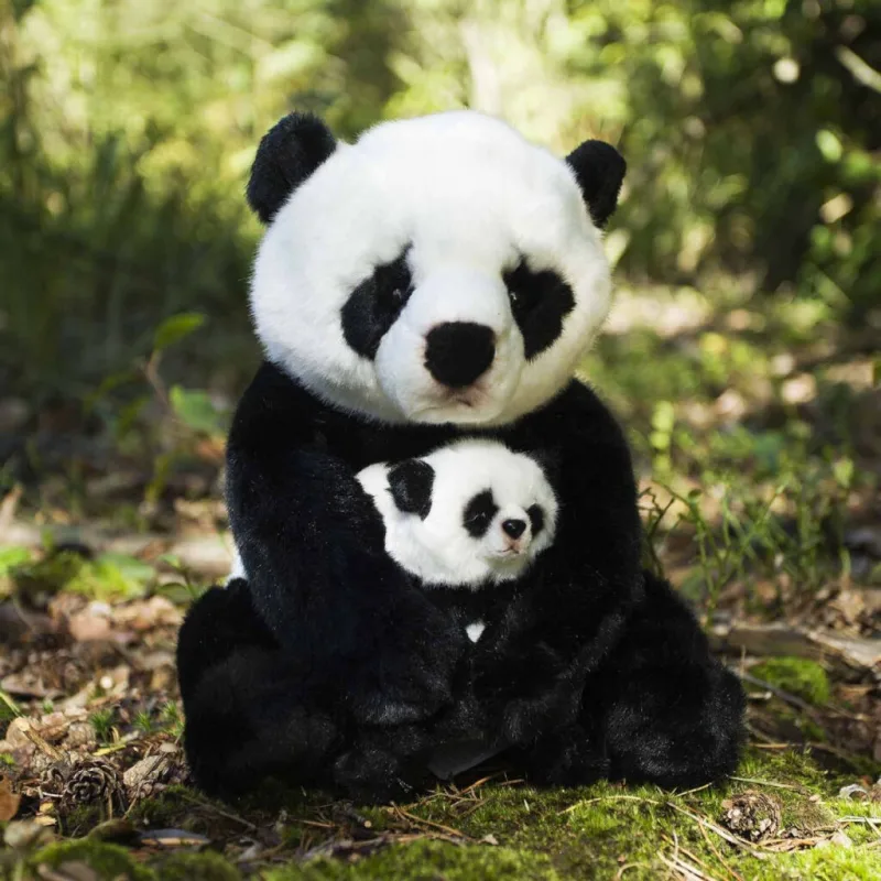 Plyšová panda s mláďaťom 27 cm ECO-FRIENDLY