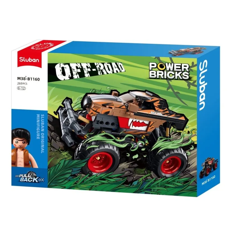 Sluban Power Bricks Naťahovací Oranžovo-čierny závodný Off-road