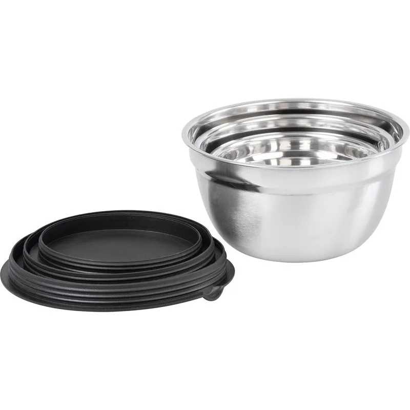 Miska MagicHome, nerez, s vekom, sada 3 ks, 14-16-18 cm